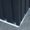 6x8ft Garden Shed Metal Galvanized Dark Grey 2 Door Outdoor Toolshed with Base
