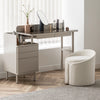 Teddy Fleece Pouffe Vanity Chair Round Dressing Table Stool Living Room Bedroom