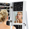 3-in-1 Jewelry Cabinet Full-Length Mirrored Jewelry Armoire Storage Organizer