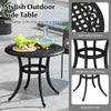 Outdoor Small Coffee Table Patio Side Table Cast End Table w/Adjustable Footpads