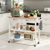 3-Tier Rolling Utility Cart with Lockable Casters-White