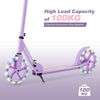Adult Teens Kick Scooter Foldable Ride On Adjustable W/ LED Light-Purple