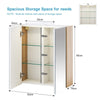 LED Bathroom Cabinet Wall Mounted Mirror Glass Shelf Storage Cupboard