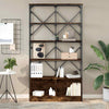 Bookcase Smoked Oak 100x26x180 Engineered Wood and Metal T7O9