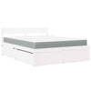 Solid Pine Wood Bed with Drawers and White , 160 x 200 , Bedroom Y9L8