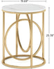 Tribesigns Modern Round End Table, Faux Marble Sofa Side Table, Coffee Table