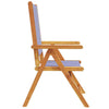 Reclining Garden Chairs 4 pcs Blue and White Fabric and Solid Wood H6O4