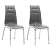 Set of 4 High Back Leather Kitchen Chair Dining Chairs Metal Leg Home Restaurant