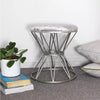 Grey - Silver - Footstool - Footrest - Bedroom Seat - Metal - Chair - Stool