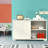 Freestanding Kitchen Storage Cabinet Floor Storage Cabinet-White