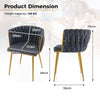 Upholstered Dining Chair Set of 2 Velvet Modern Chair w/Backrest-Grey