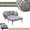 Garden Sofa w/ 2 Cushions Upholstery Outdoor Sun Lounger Balcony Furniture Set