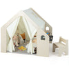 6-in-1 Kids Playhouse Wooden Indoor Large Play Tent Toddler Montessori Playhouse