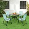 Set of 4 Patio Folding Chairs Portable Sling Back Chairs Outdoor Dining Chairs