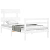 Bed Frame with Headboard White 90x200 cm Solid Wood vidaXL