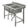 Commercial Catering Sink Stainless Steel Double Bowl Unit Kitchen Food Wash Tank