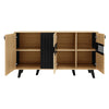 Modern 140cm Sideboard Cabinet Storage Unit with LED Lights and Glass Doors