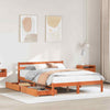 Bed Frame with Drawers Wax Brown 120x200 Solid Wood Pine M8C9