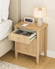 HEYZOEY Bedside Table Chest of 3 Drawers, Bedside Cabinet Wooden Nightstand, Oak