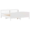 Bed Frame with Headboard White 180x200 King Solid Wood Pine P9N7