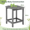 Outdoor Side Table Weather-Resistant HDPE Adirondack Table Patio End Table Grey
