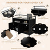 Cat Litter Box Enclosure Hidden Cat Washroom w/ Double Doors & Scratch Cardboard