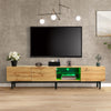TV Unit with LED Lights, 3 Door Modern Media Stand Cabinet Living Room Furntiure