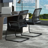 Ergonomic Mid-Back Mesh Chair Set of 2 w/ Upholstered Seat
