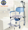 High Quality Mobile Commode Shower Chair Mobility Disability Aid with Wheels