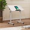 Overbed Bedside Desk Rolling PC Laptop Stand Tilting Table with Wheel Adjustable