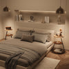 Side Coffee Table 3 Tier Storage Bedside End Table With LED Light Living Room