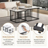 Nesting Coffee Table Set Metal Square Stacking Side Tables Marble-Look Tabletop