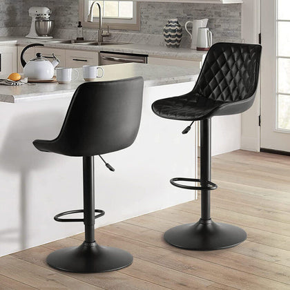 2X Breakfast Bar Stool 360° Swivel Gas Lift Adjustable Height Kitchen Bar Chair