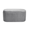 78cm Grey Storage Stool Footstool Chair Seat Oval Ottoman Pouffe Lidded Box Deco