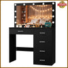 Dressing Table with 5 Drawers and 11 LED Lights Hollywood Mirror Makeup Desk