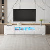 2M TV Cabinet All High Gloss TV Stand White Cabinet Unit Doors Storage with LED