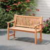 Patio Slatted 2-Person Seating Furniture w/Inclined Backrest-Natural