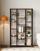 6-tier Bookcase Industrial Shaped Bookshelf Wooden Storage Display Rack