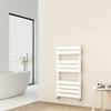 Designer Flat Panel Heated Bathroom Towel Rail Radiator Warmer Heating White