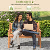 Patio Slatted 2-Person Seating Furniture w/Inclined Backrest-Natural