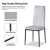 4pcs Light Grey Velvet Dining Chairs Metal Legs Padded Seat Kitchen Dining Room