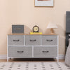 5 Drawers Chest of Drawers with Wood Tabletop Fabric Drawers for Bedroom
