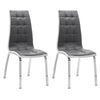 2/4 Pieces Faux Leather Dinner Chairs Metal Legs for Kitchen Living Dining Room