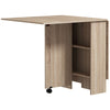 Mobile Drop Leaf Table Kitchen Table Extendable Dining Table w/ Shelves, Wheels