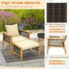 5 Pcs Outdoor Rattan Conversation Set Patio Furniture Set Wicker Woven Chair Set