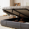 Ottoman Storage Bed Frame 4ft6 Double Bed with Headboard Velvet Fabric Grey