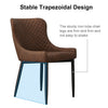 Pair of 2 Dining Chairs Office Chairs Brown Faux Leather Diamond Chairs Padded