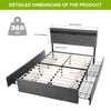 4FT6 OTTOMAN STORAGE BED FRAME WITH USB PORT & LED LIGHT & BLUETOOTH SPEAKER