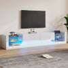 TV Stand Cabinet Freestanding Entertainment Unit with LED Lights & Glass Shelves