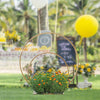 Round Double Hoop Wedding Flower Stand Metal Dual Arch Table Centrepiece Decor